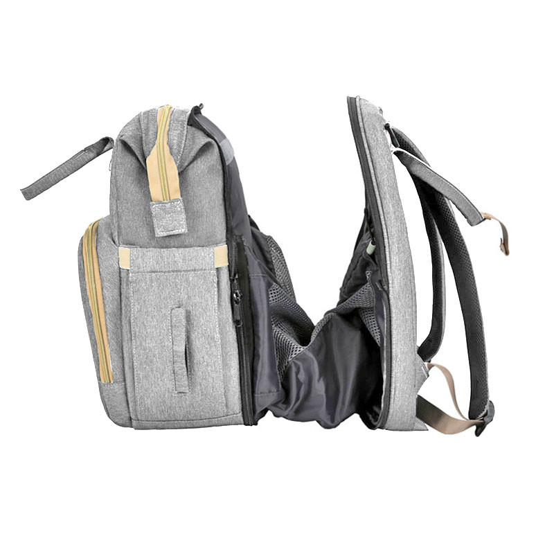 Сумка-рюкзак міська Lesko 2 в 1 для мам та складне портативне ліжечко для малюка Сірий Сумка-рюкзак міська Lesko 2 в 1 для мам та складне портативне ліжечко для малюка Сірий