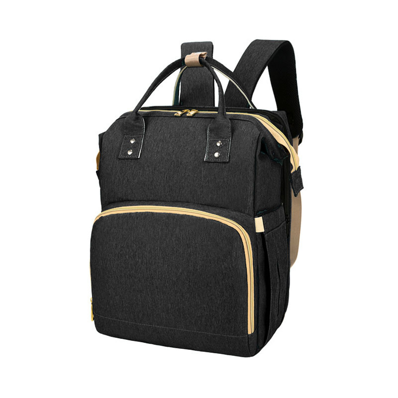 Сумка-рюкзак міська Lesko 2 в 1 для мам та складне портативне ліжечко для малюка Чорний Сумка-рюкзак міська Lesko 2 в 1 для мам та складне портативне ліжечко для малюка Чорний