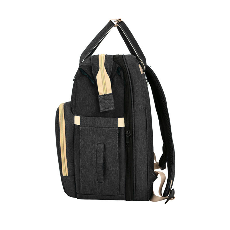 Сумка-рюкзак міська Lesko 2 в 1 для мам та складне портативне ліжечко для малюка Чорний Сумка-рюкзак міська Lesko 2 в 1 для мам та складне портативне ліжечко для малюка Чорний