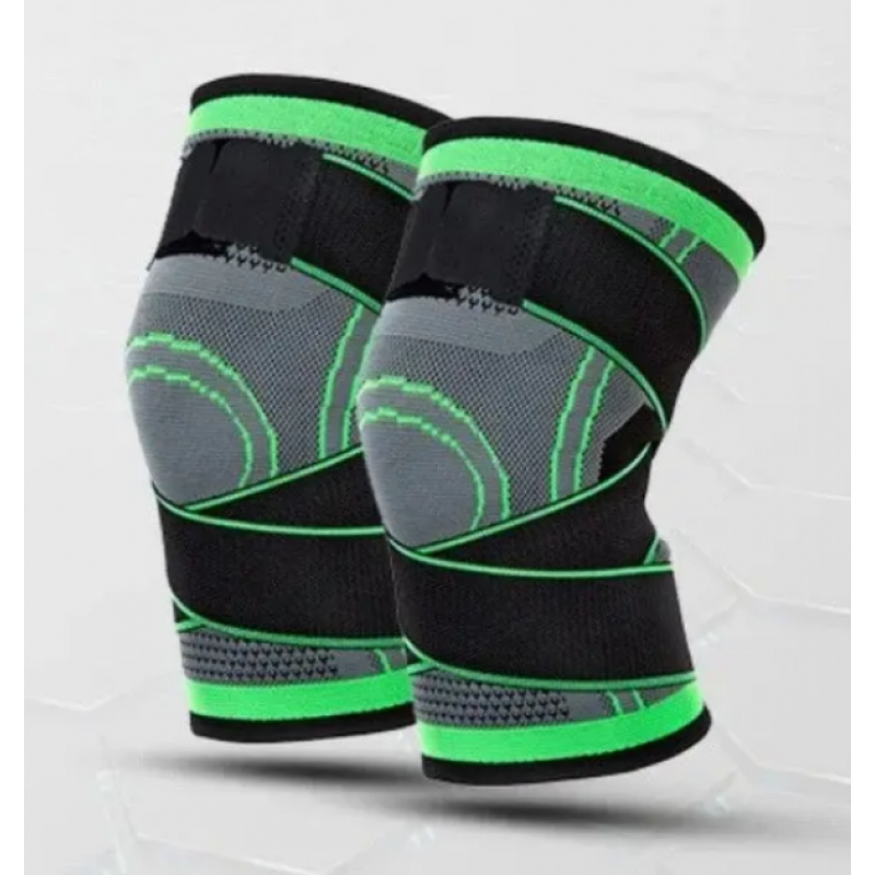 Бандаж для колінного суглоба еластичний компресійний фіксатор KNEE SUPPORT TM-38/WN-26/MA91 Сірий/Зелений