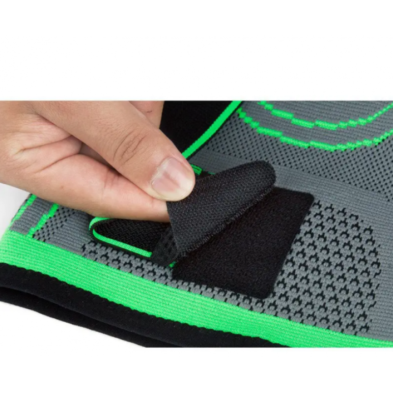 Бандаж для колінного суглоба еластичний компресійний фіксатор KNEE SUPPORT TM-38/WN-26/MA91 Сірий/Зелений