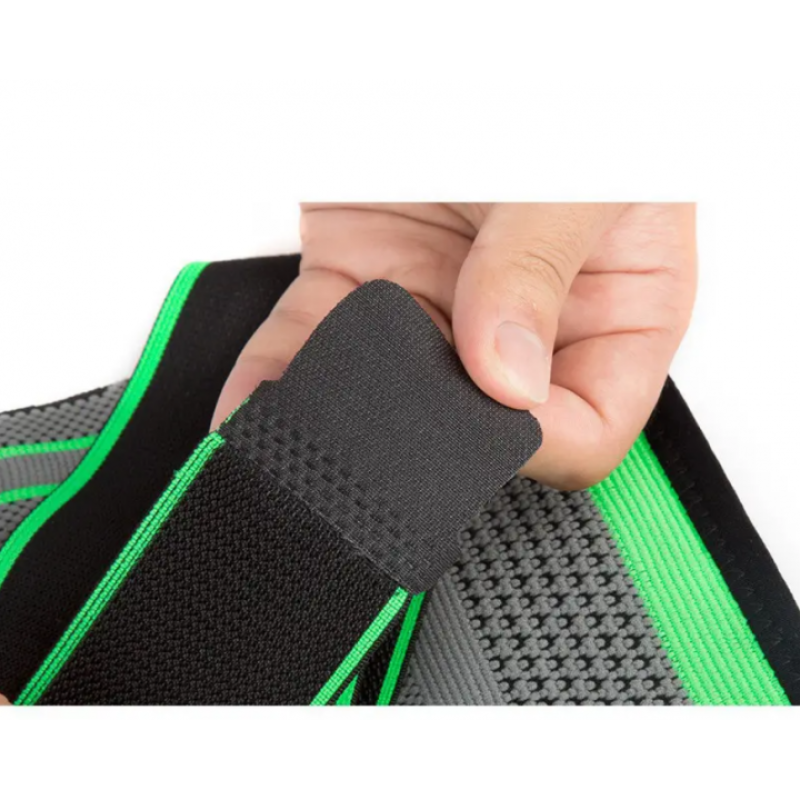 Бандаж для колінного суглоба еластичний компресійний фіксатор KNEE SUPPORT TM-38/WN-26/MA91 Сірий/Зелений