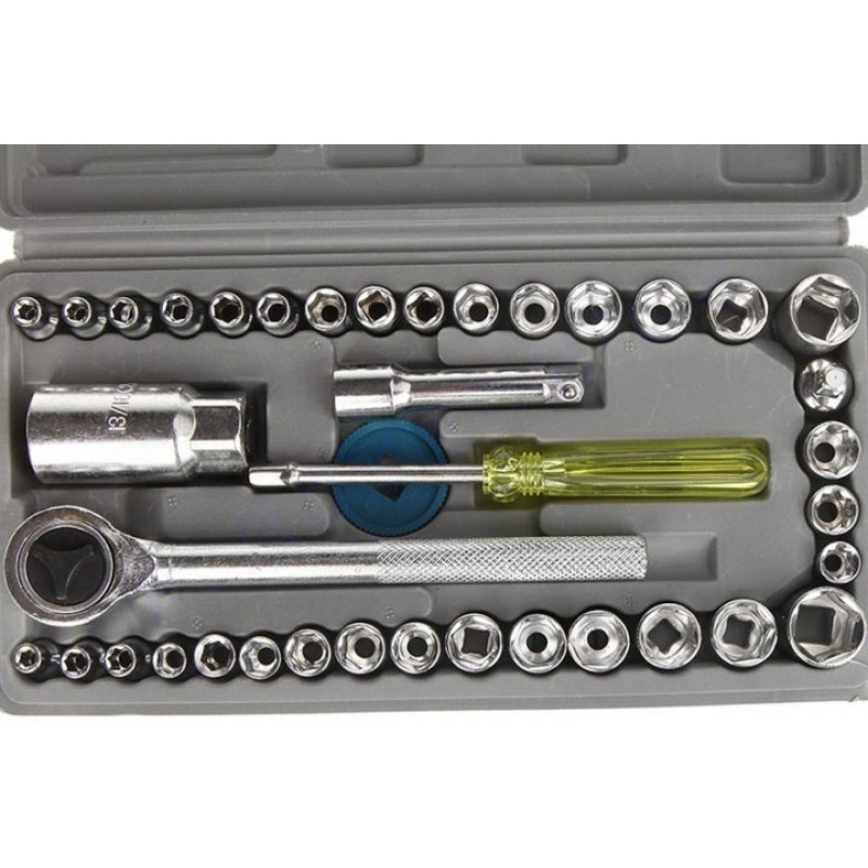 Набір інструментів з 40 предметів у кейсі для гаража та СТО M-106 Grey Набір інструментів з 40 предметів у кейсі для гаража та СТО M-106 Grey