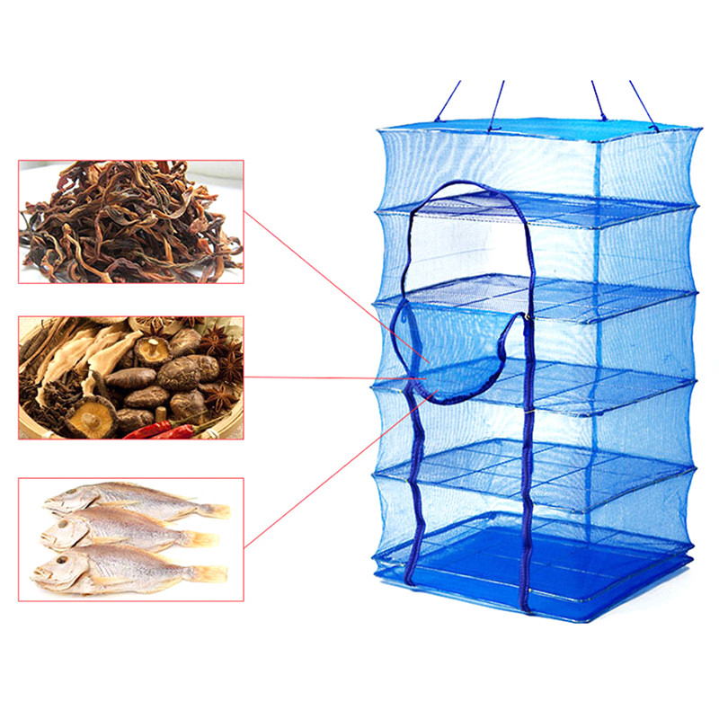 Сітка для сушіння риби, грибів, овочів та фруктів на 5 ярусів, Підвісна сітка сушарка Stenson SF23638 (40х50х75 см)