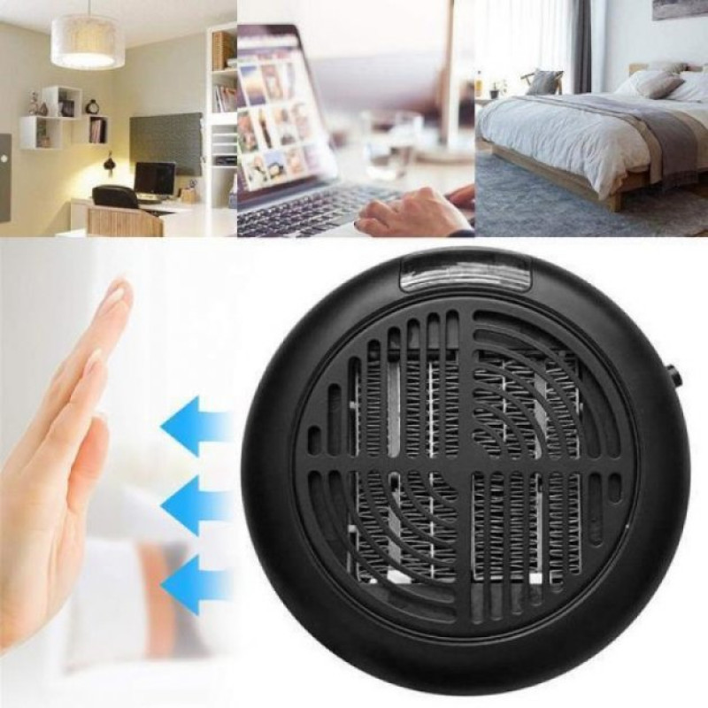 Тепловентилятор для дому обігрівач дуйчик таймер до 12 годин 900Вт Wonder Heater Black