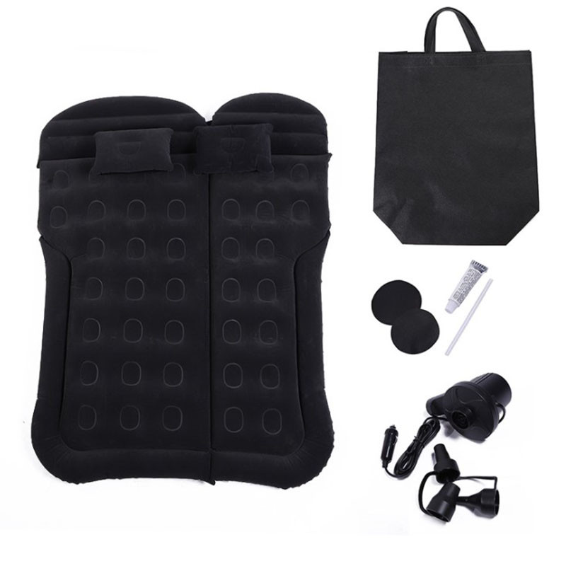 Автомобільний матрац надувний полуторний з підголовниками ПВХ у багажник 145*130 см Lesko BLFW-2 Black