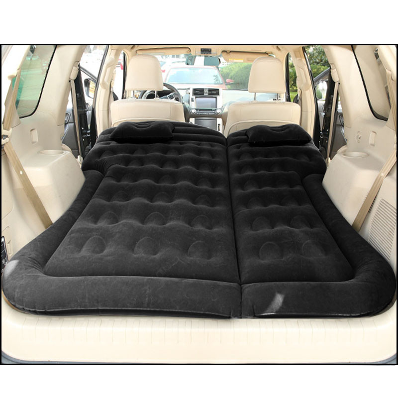 Автомобільний матрац надувний полуторний з підголовниками ПВХ у багажник 145*130 см Lesko BLFW-2 Black
