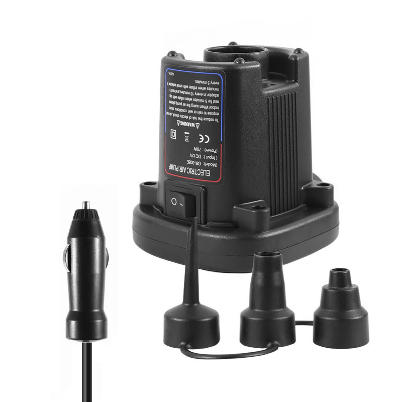 Автомобільний насос Lesko компресор для матраців і човнів Lesko GR-380E 12В 70ВТ Чорний