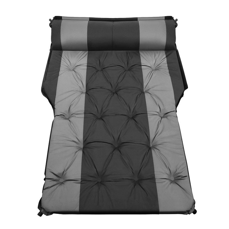 Автомобільний матрац надувний двомісний з підголовниками ПВХ у багажник 188*132*5 см Lesko DZ-1 Black/Grey