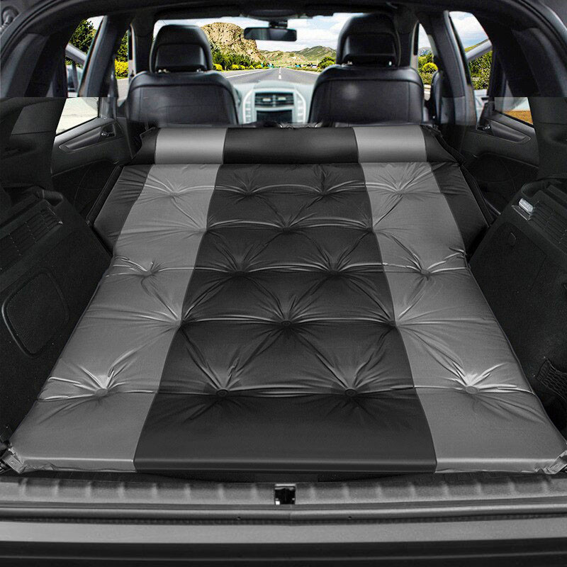 Автомобільний матрац надувний двомісний з підголовниками ПВХ у багажник 188*132*5 см Lesko DZ-1 Black/Grey