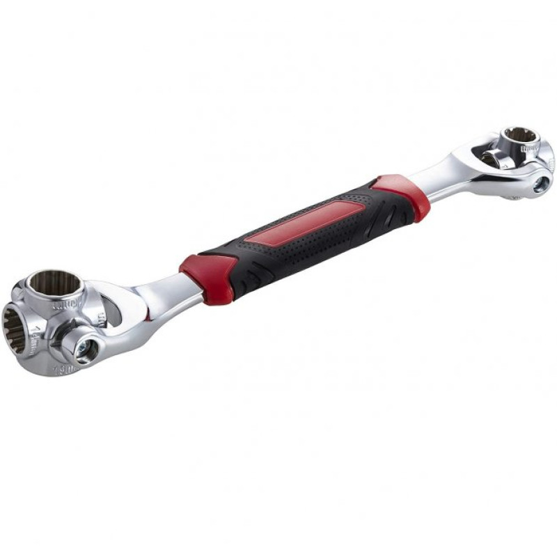 Універсальний багатофункціональний гайковий торцевий ключ - мультитул 48в1 Universal Wrench TM-38/WJ-02 Black/Red