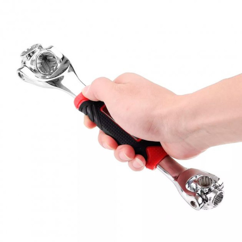 Універсальний багатофункціональний гайковий торцевий ключ - мультитул 48в1 Universal Wrench TM-38/WJ-02 Black/Red