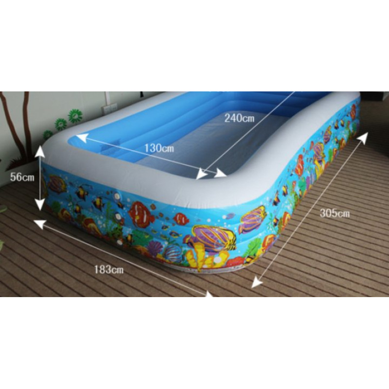 Надувний басейн дитячий Intex 58485 Тропічний риф 305х183х56см 1020л 3 камери Синій