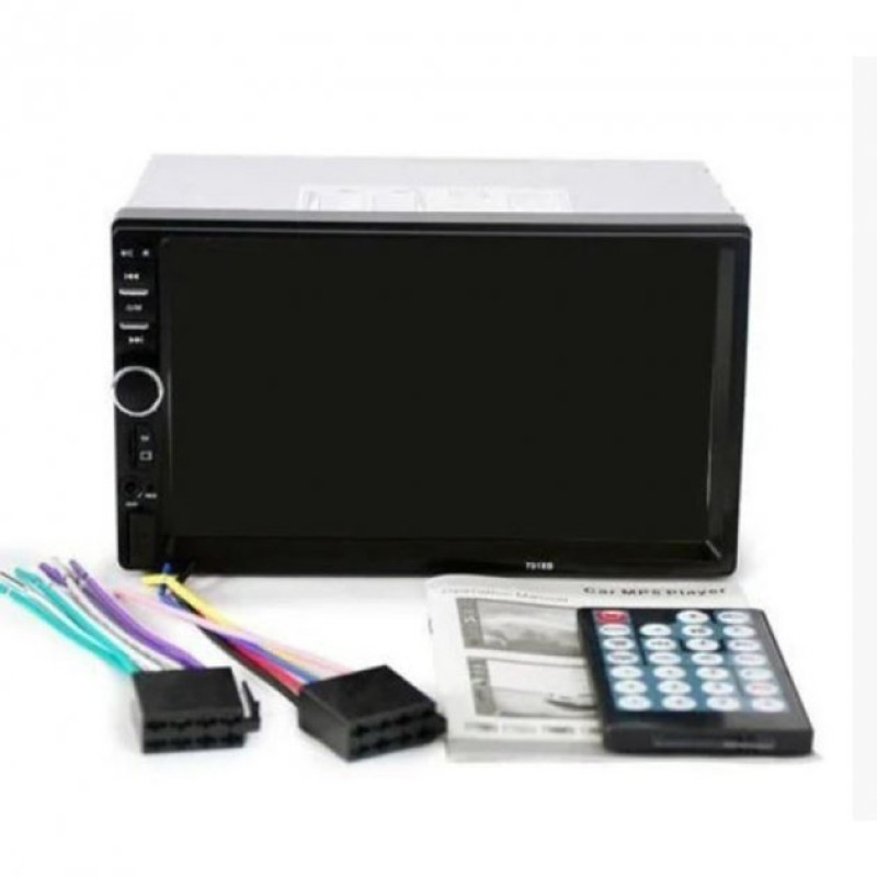 Автомагнітола 2DIN з сенсорним дисплеєм 7" з пультом керування та підтримкою камери заднього виду Bluetooth USB microSD 7018B Чорний Автомагнітола 2DIN з сенсорним дисплеєм 7" з пультом керування та підтримкою камери заднього виду Bluetooth USB microSD 7018B Чорний