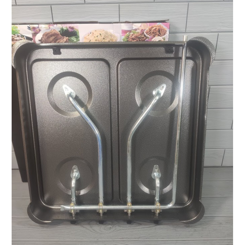 Настільна газова плита на 4 конфорки під балонний газ 49,5х49,5х9 см DOMOTEC MS-6604 Grey Настільна газова плита на 4 конфорки під балонний газ 49,5х49,5х9 см DOMOTEC MS-6604 Grey