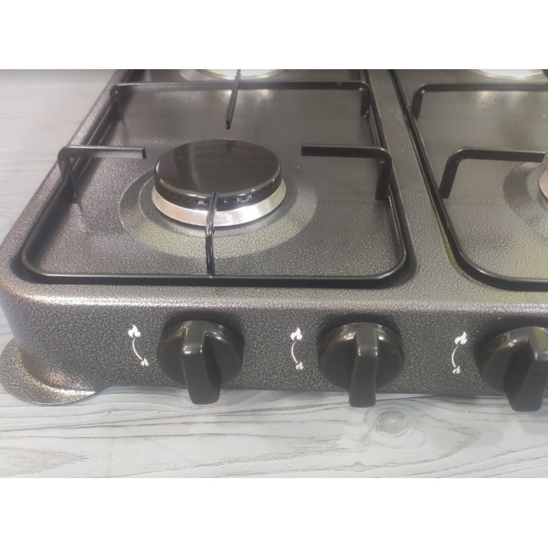 Настільна газова плита на 4 конфорки під балонний газ 49,5х49,5х9 см DOMOTEC MS-6604 Grey Настільна газова плита на 4 конфорки під балонний газ 49,5х49,5х9 см DOMOTEC MS-6604 Grey