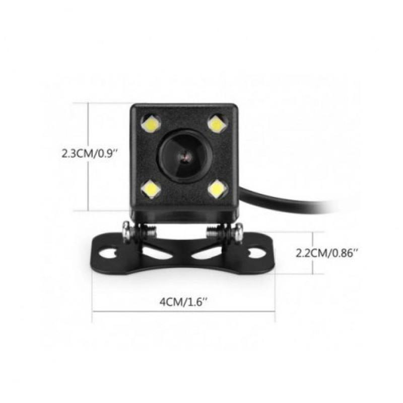 Камера заднього виду для паркування автомобіля з LED підсвічуванням 480p 0.2Lux A-101 007 Black Камера заднього виду для паркування автомобіля з LED підсвічуванням 480p 0.2Lux A-101 007 Black