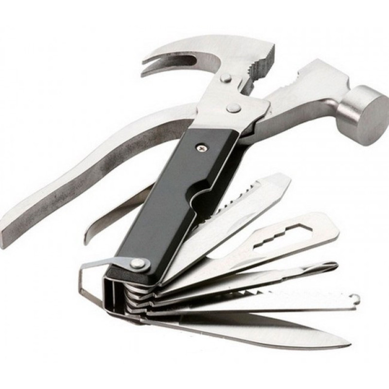 Мультитул компактний складаний з молотком TacTool 18 в 1 Black (TC09821)