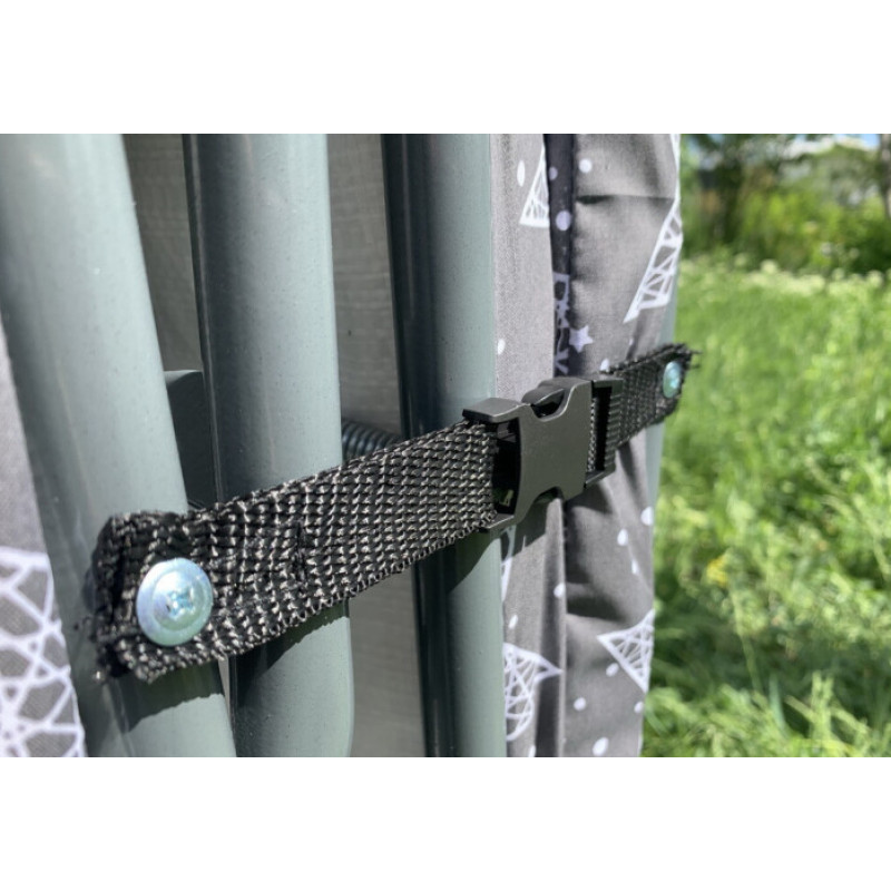 Розкладачка-ліжко на пружинах із сталевої труби з матрацом та подушкою на 4 положення навантаження до 120кг 187х72х32 см Vista Марія М-60 Сірий