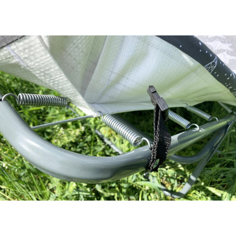 Розкладачка-ліжко на пружинах із сталевої труби з матрацом та подушкою на 4 положення навантаження до 120кг 187х72х32 см Vista Марія М-60 Сірий