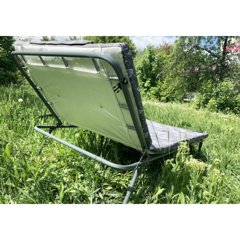 Розкладачка-ліжко на пружинах із сталевої труби з матрацом та подушкою на 4 положення навантаження до 120кг 187х72х32 см Vista Марія М-60 Сірий