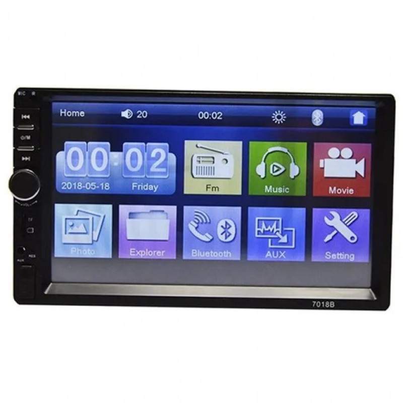 Автомагнітола 2DIN з сенсорним дисплеєм 7" з пультом керування та підтримкою камери заднього виду Bluetooth USB microSD 7018B Чорний Автомагнітола 2DIN з сенсорним дисплеєм 7" з пультом керування та підтримкою камери заднього виду Bluetooth USB microSD 7018B Чорний