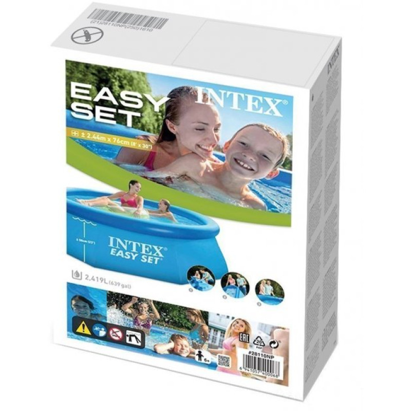 Надувний басейн наливний сімейний Intex 28110 244х76см 2420л від 6 років Синій