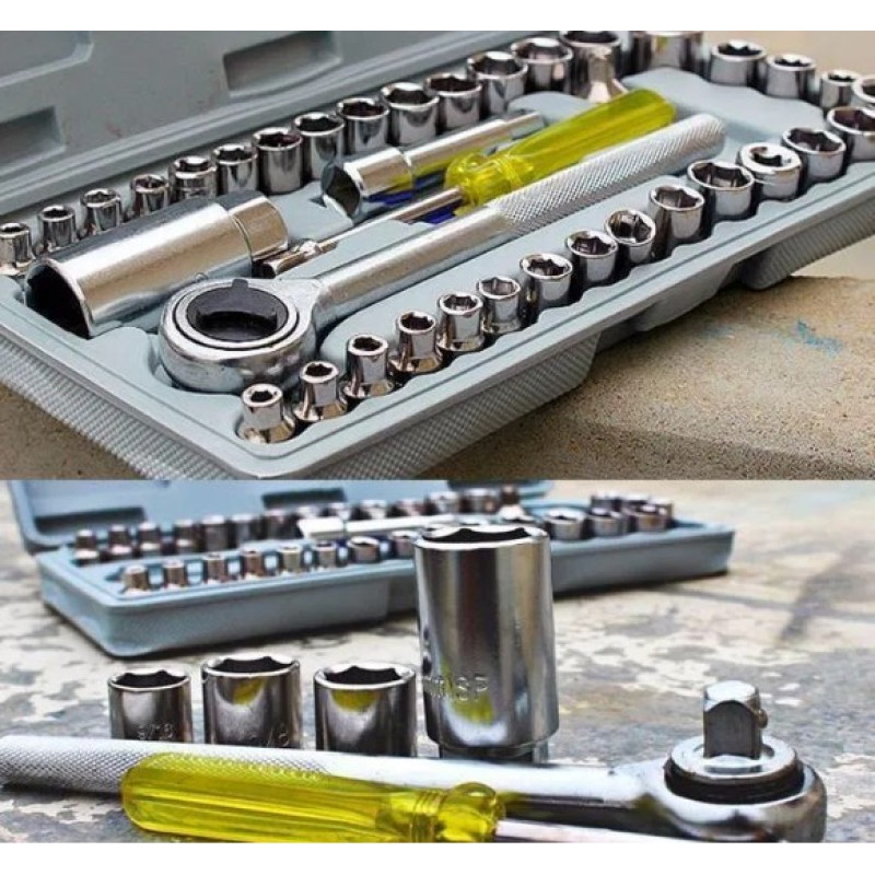 Набір інструментів з 40 предметів у кейсі для гаража та СТО M-106 Grey Набір інструментів з 40 предметів у кейсі для гаража та СТО M-106 Grey