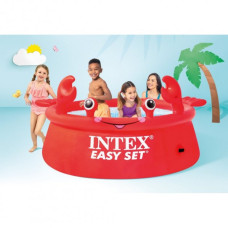 Надувний басейн дитячий від 3 років Intex 26100 Краб 183х51 885л Червоний