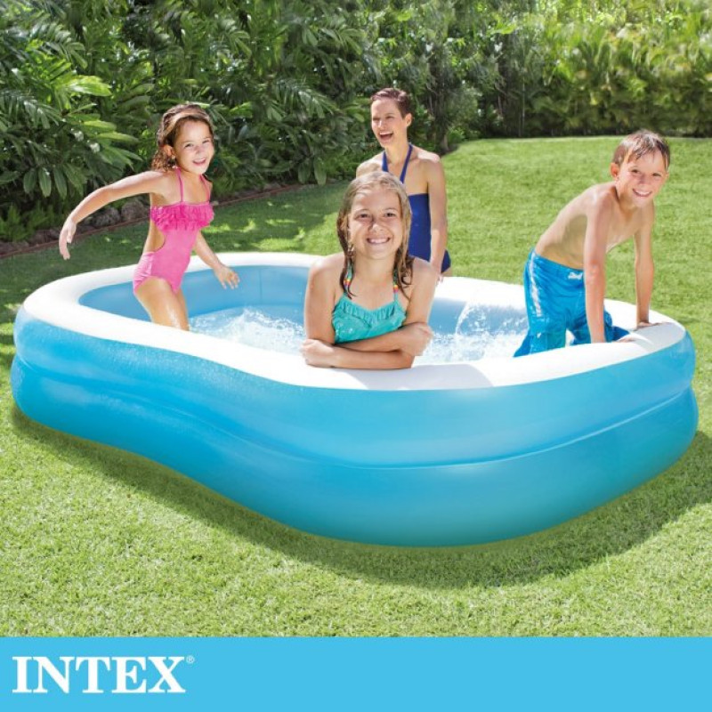 Надувний басейн Intex 57180 Сімейний від 3 років 203х152х48см 540л 2 камери Синій