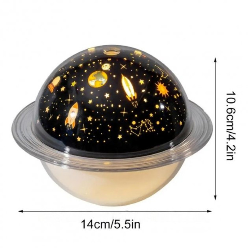 Ультразвуковий зволожувач повітря з ароматизатором нічник зі світлодіодним проектором зоряного неба 200мл Black (NT9878)