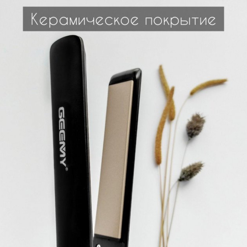 Плойка з керамічним покриттям та регулюванням температури 150-230 градусів 35Вт Geemy GM-416 Чорний