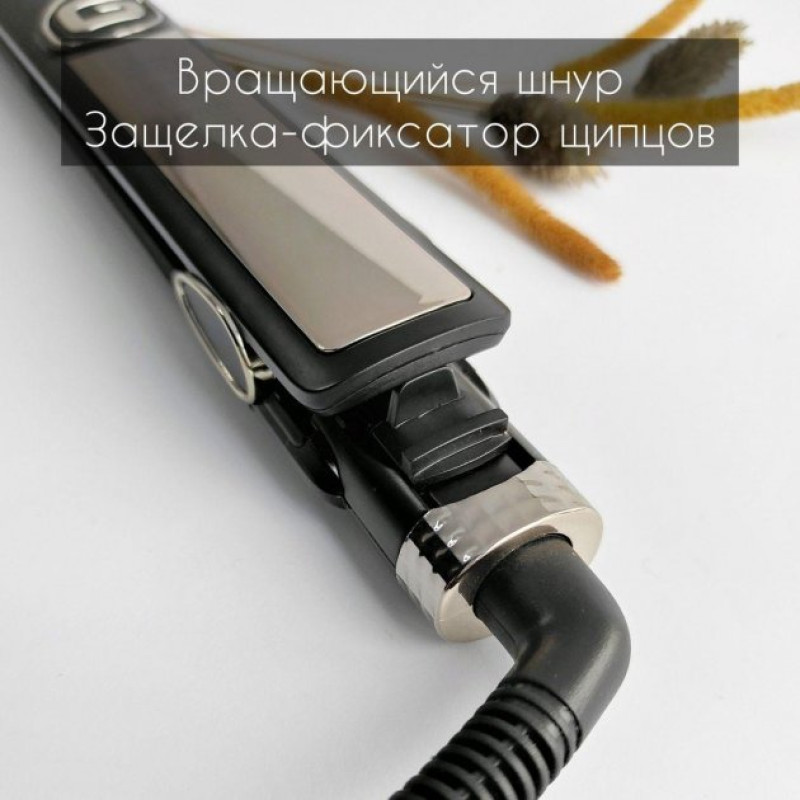 Плойка з керамічним покриттям та регулюванням температури 150-230 градусів 35Вт Geemy GM-416 Чорний