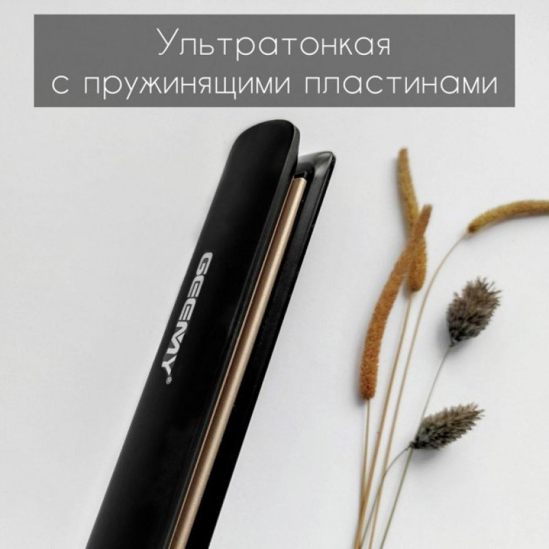 Плойка з керамічним покриттям та регулюванням температури 150-230 градусів 35Вт Geemy GM-416 Чорний