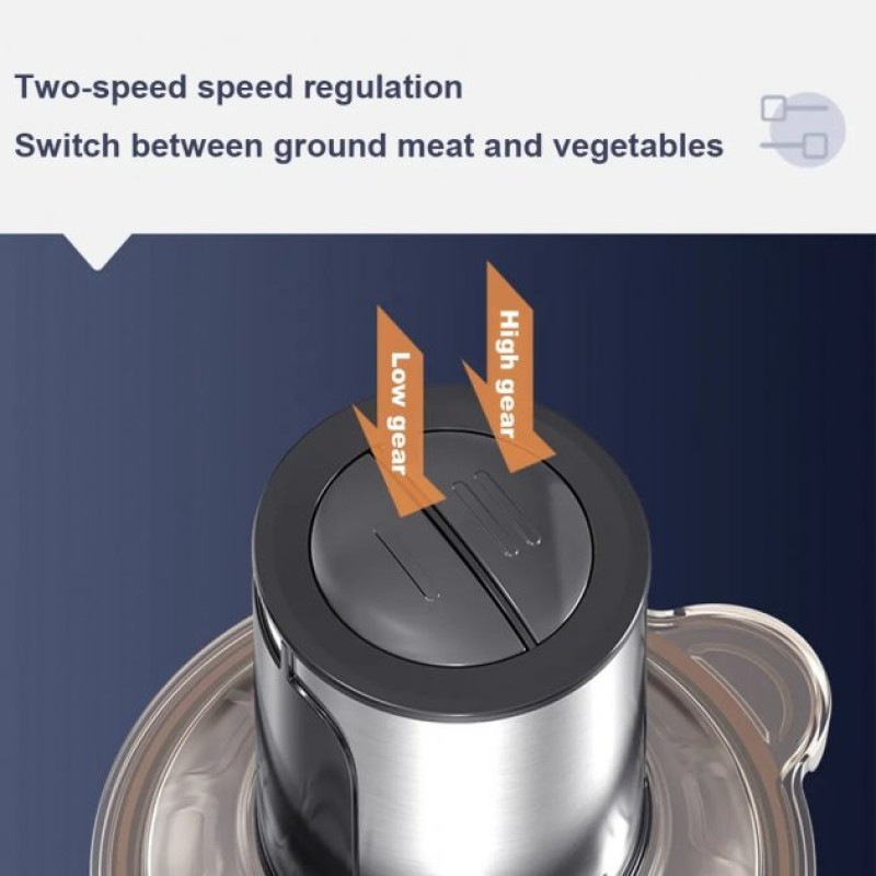Кухонний блендер - подрібнювач із металевою чашею на 2л 2 швидкості 1000Вт RAF R7019 Сірий Кухонний блендер - подрібнювач із металевою чашею на 2л 2 швидкості 1000Вт RAF R7019 Сірий