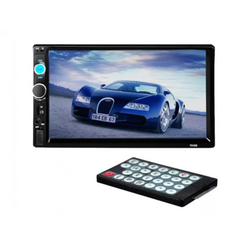 Автомагнітола 2DIN з сенсорним дисплеєм 7" з пультом керування та підтримкою камери заднього виду Bluetooth USB microSD 7010B Чорний Автомагнітола 2DIN з сенсорним дисплеєм 7" з пультом керування та підтримкою камери заднього виду Bluetooth USB microSD 7010B Чорний