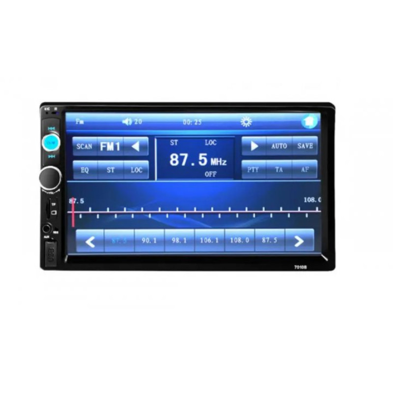 Автомагнітола 2DIN з сенсорним дисплеєм 7" з пультом керування та підтримкою камери заднього виду Bluetooth USB microSD 7010B Чорний Автомагнітола 2DIN з сенсорним дисплеєм 7" з пультом керування та підтримкою камери заднього виду Bluetooth USB microSD 7010B Чорний