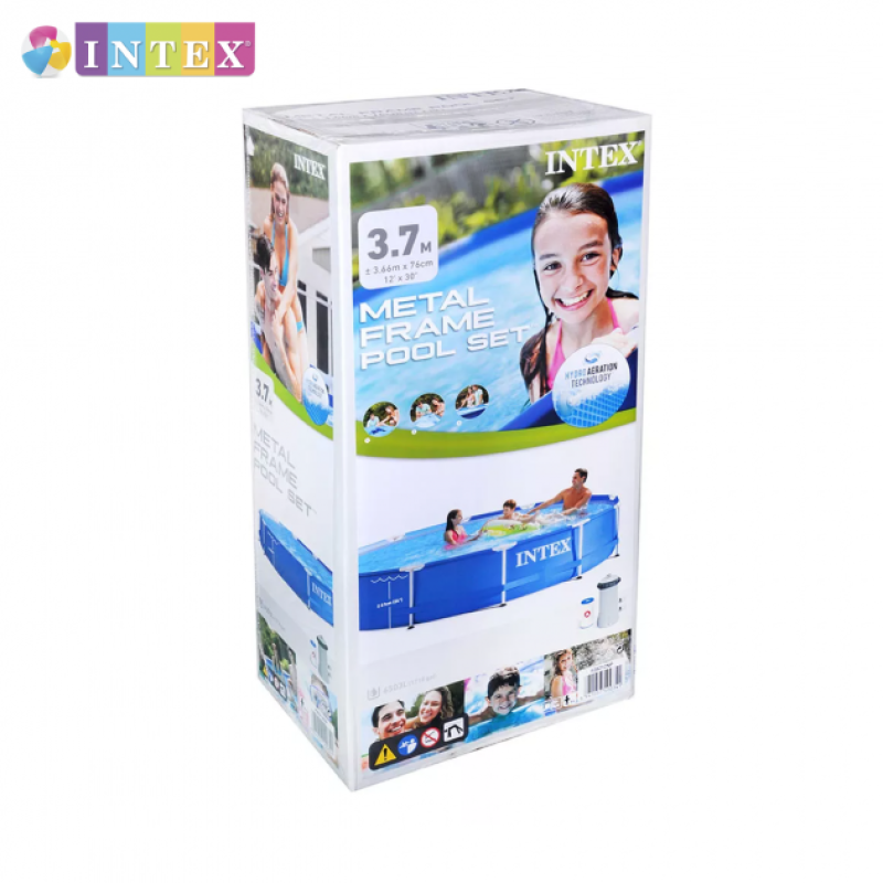 Каркасний басейн сімейний Intex 28212 366х76см 6503л з фільтр-насосом 2006л/год Синій