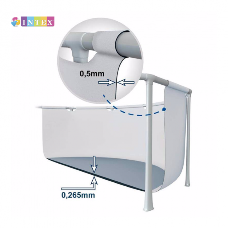 Каркасний басейн сімейний Intex 26702 305х76см 4485л з фільтром-насосом 1250л/ч Сірий