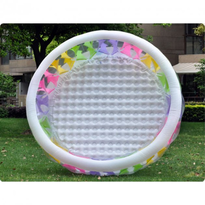 Надувний басейн дитячий від 6 років Intex 56494 Колесо 229х57см 772л Різнокольоровий