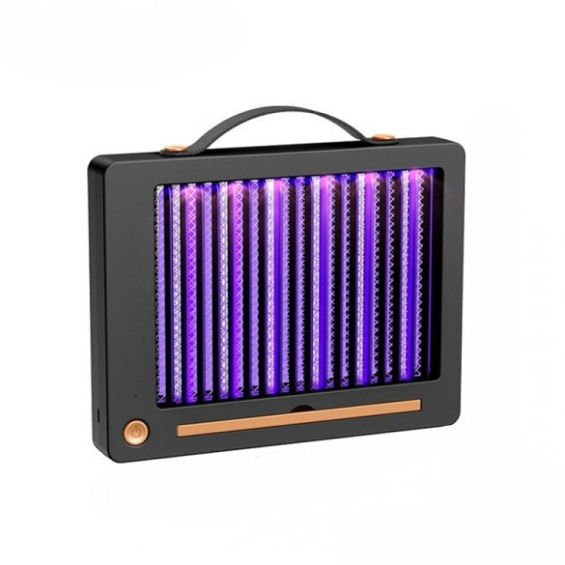 Лампа-пастка настінна для знищення комах з ручкою та акумулятором 2000мАг 3Вт 26*4*20 см Black (NT9875)