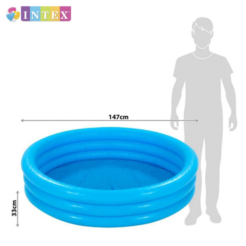 Надувний басейн дитячий від 3 років Intex 58426 Синій кристал 147х33см 324л 3 кільця Синій