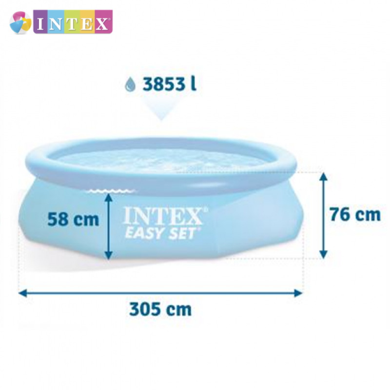 Надувний басейн наливний Intex 28120 305х76см 3854л від 6 років Синій