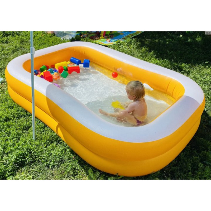 Надувний басейн дитячий від 3 років Intex 57181 Мандарин 229х147х46см 600л Помаранчевий