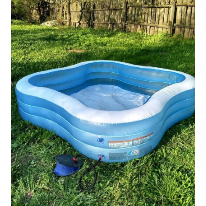 Надувний басейн дитячий від 3 років Intex 57495 Сімейний 229х229х56см 1250л Синій