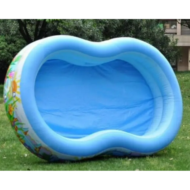 Надувной бассейн детский от 3 лет Intex 56490 Райская лагуна 262х160х46см 640л 3 камеры Разноцветный