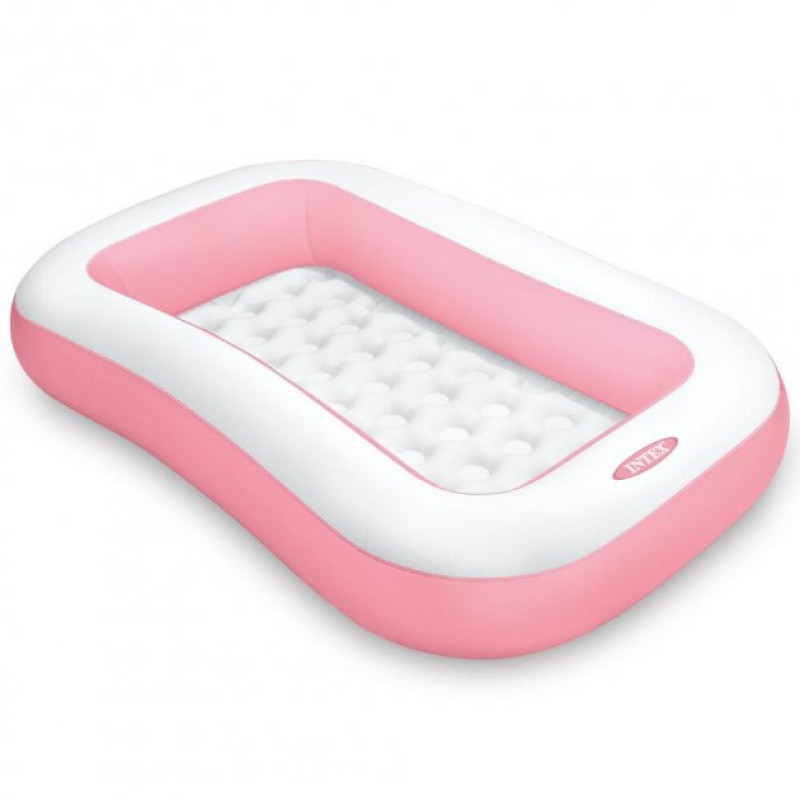 Надувний басейн дитячий від 2 років Intex 58423 166х100х18см 90л з надувним дном Рожевий