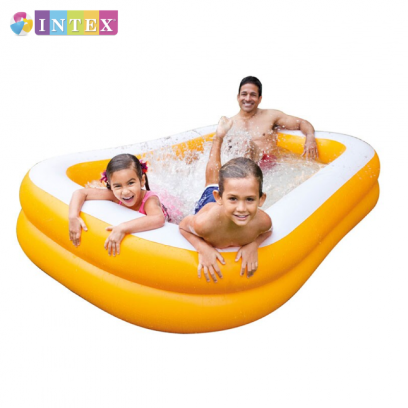 Надувний басейн дитячий від 3 років Intex 57181 Мандарин 229х147х46см 600л Помаранчевий
