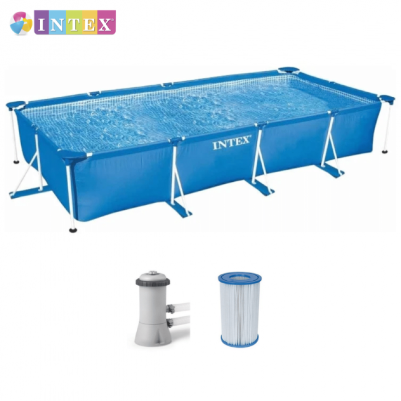 Каркасний басейн сімейний Intex 28274 450х220х84см 7127 з фільтр-насосом 2006 л/год Синій