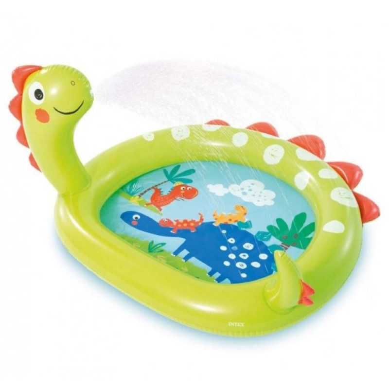 Надувний басейн дитячий від 2 років Intex 58437 Діно 119х109х66см 68л з фонтаном Зелений